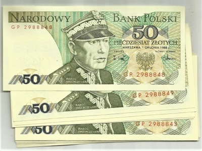 50 złotych 1988 seria GP stan UNC