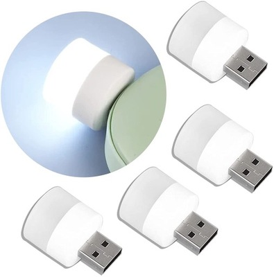 4 szt. Mini żarówka LED USB MINI Lampka nocna (BIAŁA)