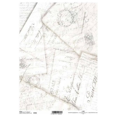 PAPIER RYŻOWY decoupage A4 R0743 stare listy