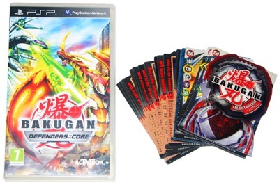 Bakugan Defenders of the Core + komplet kart - gra na konsole Sony PSP.