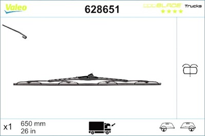 VALEO ЛИСТ ДВОРНИКИ SZKIELETOWE ПЕРЕД 1 ШТУКА. OPTIBLADE 650MM RVI C