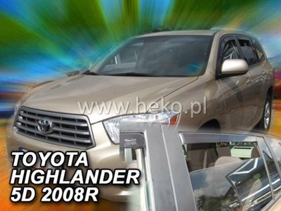 SIDE-WINDOW DEFLECTORS HEKO TOYOTA HIGHLANDER FROM 2007 4 PIECES  