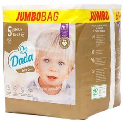 Pieluchy Pieluszki Pampersy Dada Extra Care JUMBO BAG 5 MAXI 15-25kg 68 szt