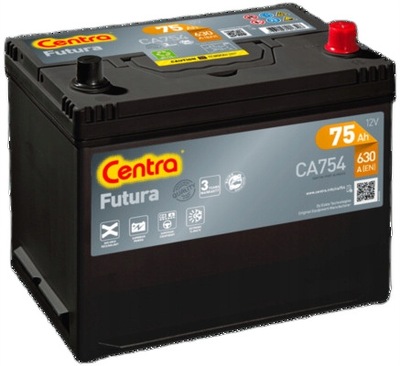 АККУМУЛЯТОР CENTRA FUTURA 75AH 630A P+ CA754 MOŻLIWY DOWÓZ МОНТАЖ