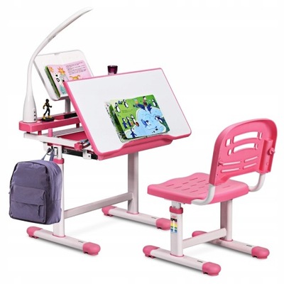 Biurko szkolne stół kreślarski z krzesłem dla dziecka Regulacja wysokości