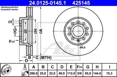 24.0125-0145.1 DISCO HAM.PRZOD VW GOLF V 03-  