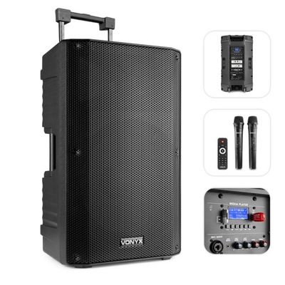 Kolumna aktywna 15'' 1000W BT 2x mic bateria