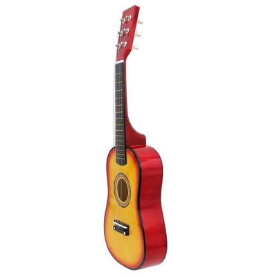 Drewniana 6-strunowa gitara ludowa, mała różowa