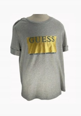 GUESS T-SHIRT KOSZULKA GRAY Z LOGO rozmiar M