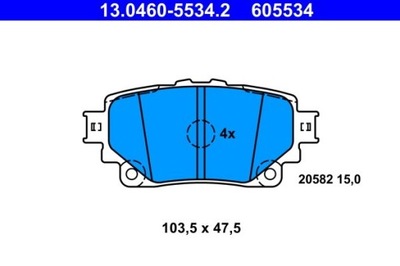 PADS HAM. TOYOTA T. RAV 4 20-25 19- ATE 13.0460-5534.2  