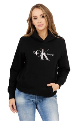 CALVIN KLEIN JEANS Czarna bluza damska z logo XS