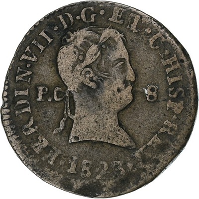 Hiszpania, Ferdinand VII, 8 Maravedis, 1823, Pampl