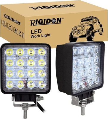 RIGIDON 2 SZT. DIODO LUMINOSO LED REJILLAS 48W 4 CALE, 12V/24V, 6000K PARA 4X4, SUV  