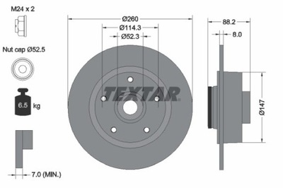 2X DISCO DE FRENADO RENAULT PARTE TRASERA MEGANE/SCENIC 08- Z COJINETE ABS 92195903  