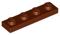 LEGO 3710 Płytka 1x4 Brązowy Reddish Brown 10 szt. NOWA