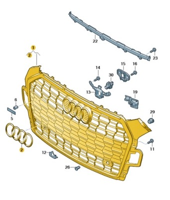 Решётка радиатора решётка радиатора радиатора бампер перед audi a5 b9 фото №1