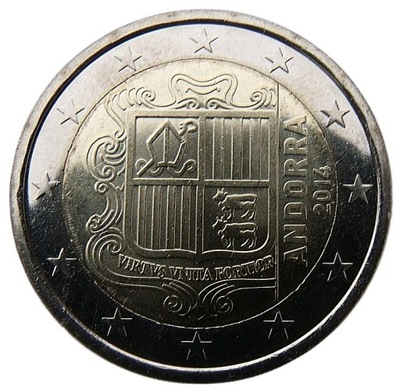 ANDORA 2 EURO 2014 HERB BIMETAL UNC