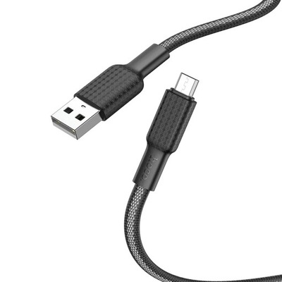 HOCO kabel USB do Micro 2,4A Jaeger X69 czarno-bia