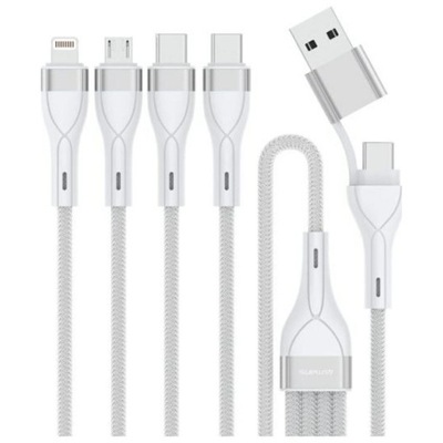 Kabel USB-C/USB-A 4smarts 4w1 1.2m biały
