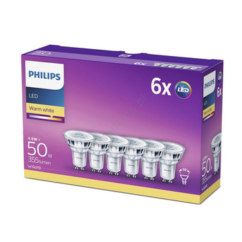 Żarówki LED Philips GU10 4,6W 2700K 6 SZTUK