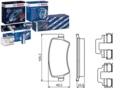 Bosch гальмівні колодки гальмівні ford задня mondeo galaxy v70 фото №1