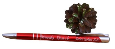 Długopis czerwony z GRAWEREM na mikołajki WALENTYNKI Dzień Kobiet prezent