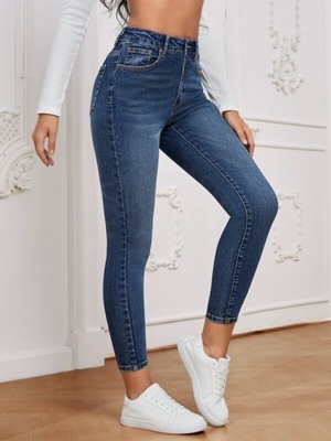 SHEIN SPODNIE JEANSOWE RURKI WYSOKI STAN XS 546