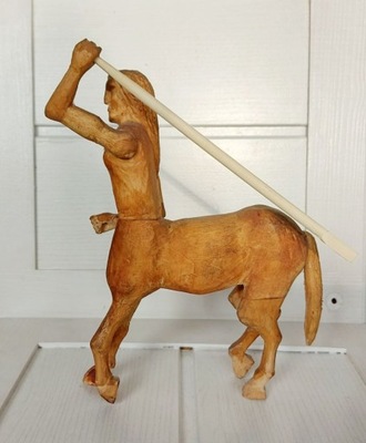 Ręcznie rzeźbiony Centaur koń człowiek rzeźba ludowa