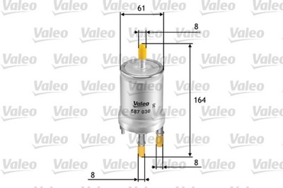 VALEO 587030 ФИЛЬТР ТОПЛИВА A3 2.0 11/2005--6/2008