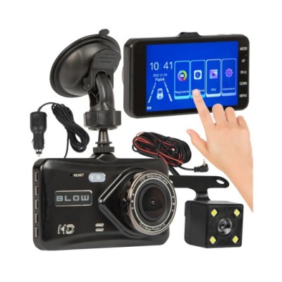 WIDEOREJESTRATOR REJESTRATOR SAMOCHODOWY PRZÓD TYŁ DOTYKOWY PANEL 2x KAMERA