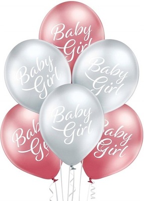 Balony na Baby Shower Baby Girl Dziewczynki 6 szt