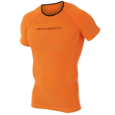 Brubeck Koszulka męska 3D Run PRO z krótkim rękawem pomarańczowy S