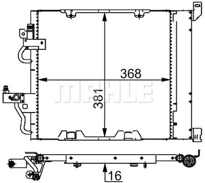 RADUADOR DE ACONDICIONADOR - CONDENSADOR BEHR AC 376 MAHLE AC 376 000S  