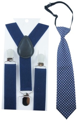 Szelki krawat dla chłopca w auta samochody do przedszkola szkoły wesele