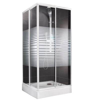 kabina prysznicowa 80x80 szkło pasy