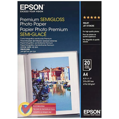 Epson Papier fotograficzny Premium Półbłyszczący 20 ark A4