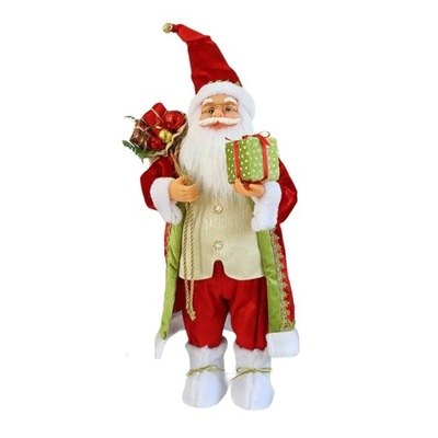 Lalka świąteczna stojąca postać Świętego Mikołaja