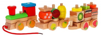 drewniana KOLEJKA dla dzieci do składania