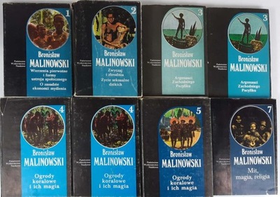 Bronisław Malinowski Dzieła t. 1-5 i 7 (8 książek)