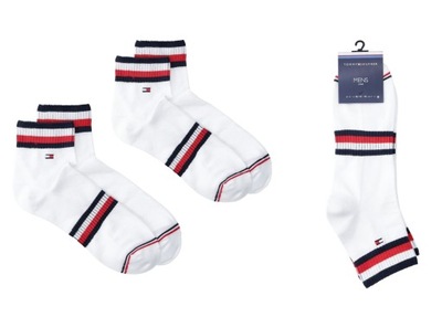 Tommy Hilfiger ICONIC BIAŁE SKARPETY 2 PARY 39-42