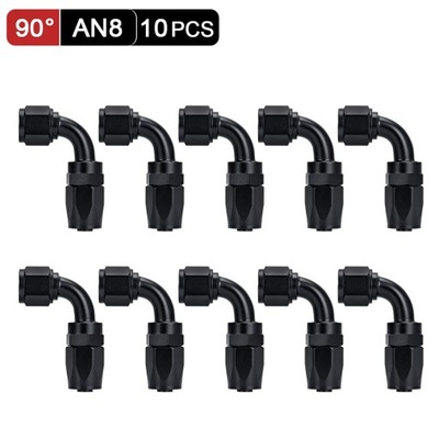 10 Pieces Black AN6 8 10 Straight 45 90 Degre