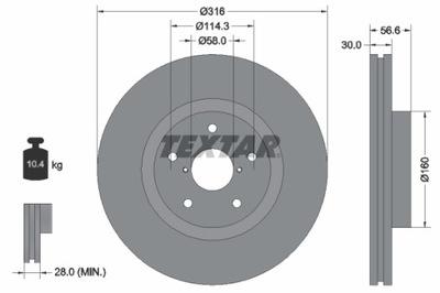 TEXTAR 92199203 ДИСК ТОРМОЗНОЙ