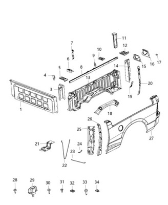 DODGE RAM 1500 PANEL ALAS TRASERO DERECHO  