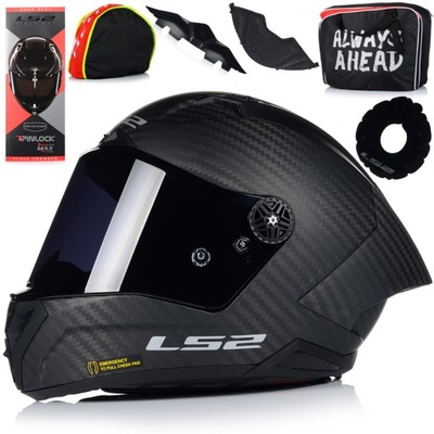 CASCO PARA MOTOCICLETA LS2 FF805 THUNDER C GP AERO CARBÓN + PINLOCK + 2XSZYBA  