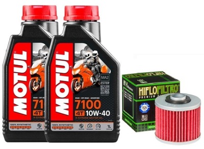 ACEITE MOTUL 7100 10W40 2L. + FILTRO HF145, YAMAHA XV250 VIRAGO, 90-23R.  