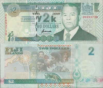 Fidżi 2000 - 2 dollars Millennium - Pick 102 UNC