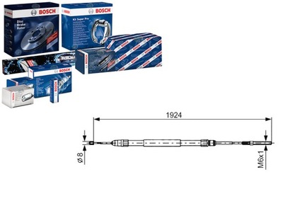 Тягa трос гальма ручного bosch 92104141 bb143 фото №1