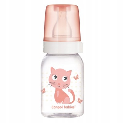 CANPOL BUTELKA LEKKA 120ml ANIMALS 0m+ 11/851 RÓŻ