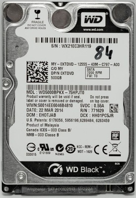 Dysk HDD WD 2,5'' SATA 500GB WD5000BPKX (84)