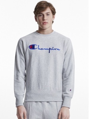 Bluza Champion Script Logo Reverse Weave Grey M